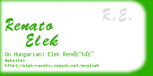 renato elek business card
